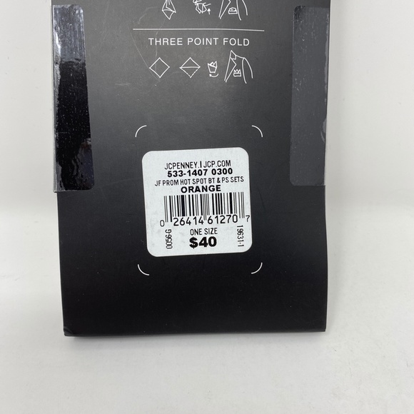 JF J. Ferrar Bow Tie & Pocket Square Combo Peach - Picture 4 of 4